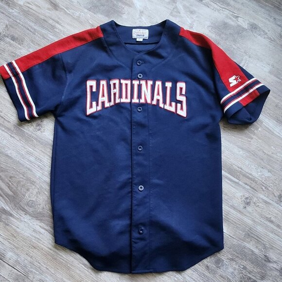 Vintage MLB Starter St Louis Cardinals Starter Navy Blue Baseball Jersey Size L - Picture 2 of 13